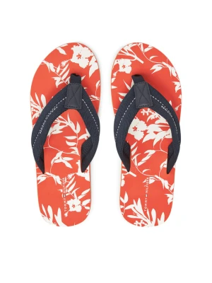 Japonki Tommy Hilfiger Hilfiger Flw Print Beach Sandal FM0FM05507 Granatowy