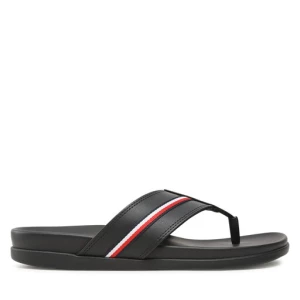 Japonki Tommy Hilfiger Leather Toe Post Sandal FM0FM04460 Czarny