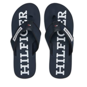 Japonki Tommy Hilfiger Patch Hilfiger Beach Sandal FM0FM05024 Granatowy