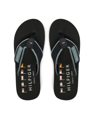 Japonki Tommy Hilfiger Patch Hilfiger Beach Sandal FM0FM05435 Czarny