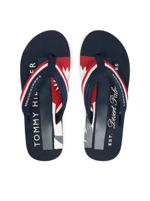 Japonki Tommy Hilfiger Patch Hilfiger Beach Sandal FM0FM05903 Granatowy