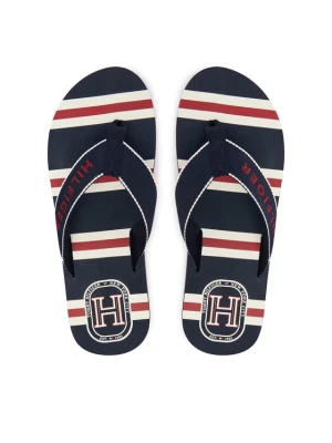 Japonki Tommy Hilfiger Stripes Beach Sandal FM0FM06003 Granatowy