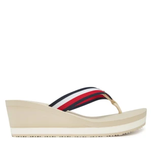 Japonki Tommy Hilfiger Th Corporate Wedge Beach Sandal FW0FW08520 Beżowy