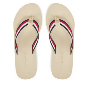 Japonki Tommy Hilfiger Th Corporate Wedge Beach Sandal FW0FW08520 Beżowy