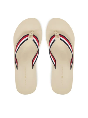 Japonki Tommy Hilfiger Th Corporate Wedge Beach Sandal FW0FW08520 Beżowy