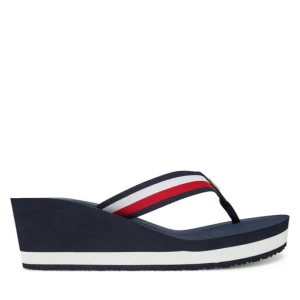 Japonki Tommy Hilfiger Th Corporate Wedge Beach Sandal FW0FW08520 Granatowy