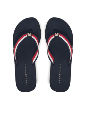 Japonki Tommy Hilfiger Th Corporate Wedge Beach Sandal FW0FW08520 Granatowy