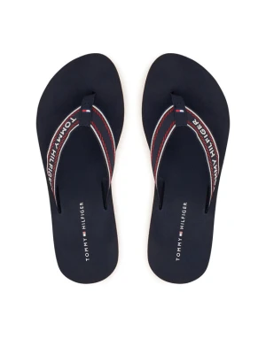 Japonki Tommy Hilfiger Th Corporate Wedge Summer Sandal FW0FW09695 Granatowy