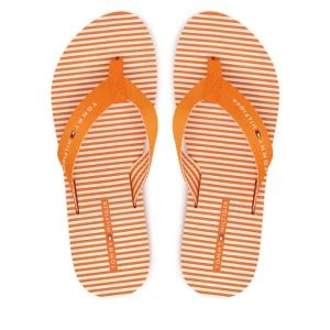 Japonki Tommy Hilfiger Th Ithaca Stripe Summer Sandal FW0FW09192 Pomarańczowy