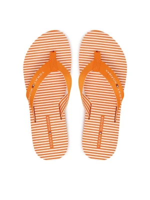 Japonki Tommy Hilfiger Th Ithaca Stripe Summer Sandal FW0FW09192 Pomarańczowy
