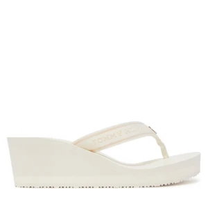 Japonki Tommy Hilfiger Th Stripes Wedge Beach Sandal FW0FW08521 Biały