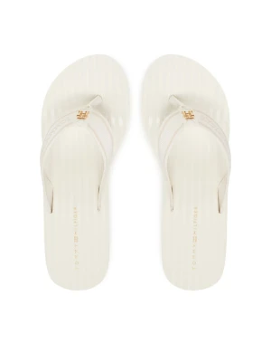 Japonki Tommy Hilfiger Th Stripes Wedge Beach Sandal FW0FW08521 Biały