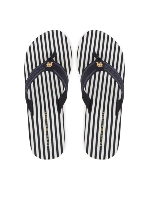 Japonki Tommy Hilfiger Th Stripes Wedge Beach Sandal FW0FW08521 Niebieski