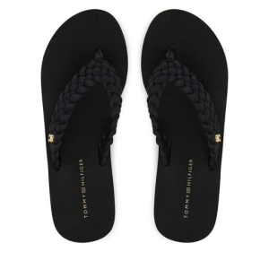 Japonki Tommy Hilfiger Th Wedge Braided Summer Sandal FW0FW09198 Czarny