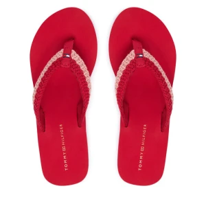 Japonki Tommy Hilfiger Th Wedge Crochet Summer Sandal FW0FW09420 Czerwony