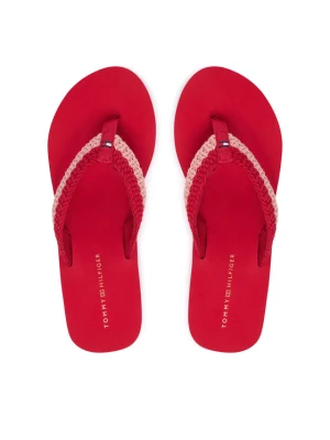 Japonki Tommy Hilfiger Th Wedge Crochet Summer Sandal FW0FW09420 Czerwony