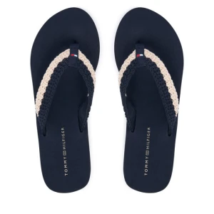 Japonki Tommy Hilfiger Th Wedge Crochet Summer Sandal FW0FW09420 Granatowy