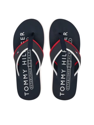 Japonki Tommy Hilfiger Tumble Beach Sandal FM0FM05710 Granatowy