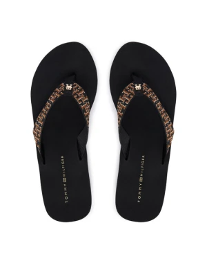 Japonki Tommy Hilfiger Wedge Summer Sandal Mono FW0FW09698 Czarny