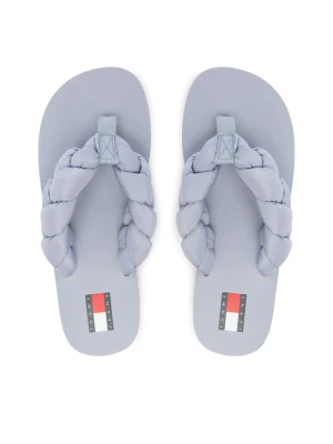 Japonki Tommy Jeans Braided Thong Beach Sandal EN0EN02877 Błękitny Niebieski jasny
