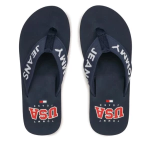 Japonki Tommy Jeans Flip Flop Logo Tape EM0EM01147 Granatowy