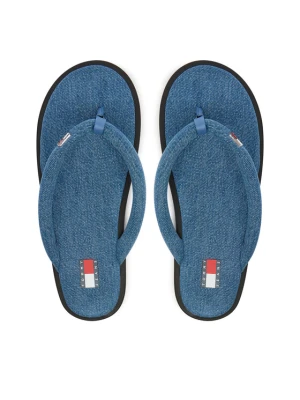 Japonki Tommy Jeans Tjw Padded Denim Casual Sandal EN0EN03021 Niebieski