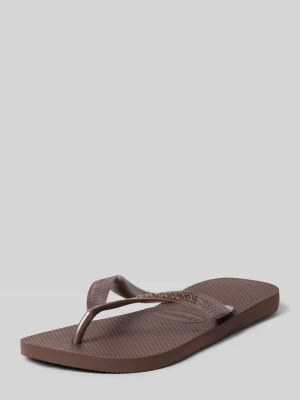 Japonki z detalem z logo Havaianas Ciemnobrązowy