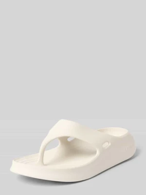 Japonki z wytłaczanym logo Lacoste Złamany biały