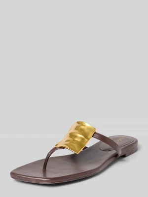 Japonki ze skóry z gładką podeszwą Marc Cain Bags & Shoes