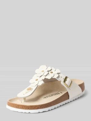 Japonki ze skóry z kwiatowymi aplikacjami model 'GIZEH' Birkenstock