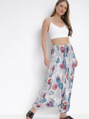 Jasnobeżowa 3w1 Bluzka Kombinezon i Spodnie w Roślinny Wzór Floressa R&f Fashion Beżowy