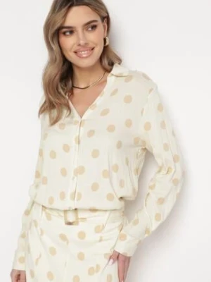 Jasnobeżowa Bawełniana Koszula w Duże Kropki Umfia rosa