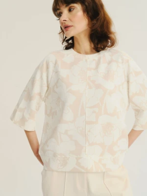 Jasnobeżowa bluza w białe kwiaty Greenpoint