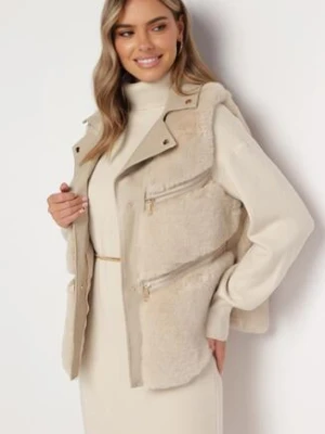 Jasnobeżowa Kamizelka Futrzana Antedes yu & me