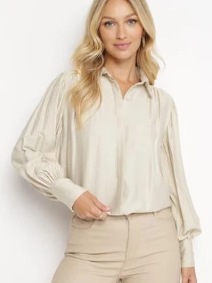 Jasnobeżowa Koszula z Plisowanymi Rękawami Pascala lily rose