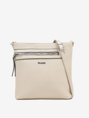 Jasnobeżowa Kwadratowa Torebka Listonoszka z Suwakiem Dolatia francis