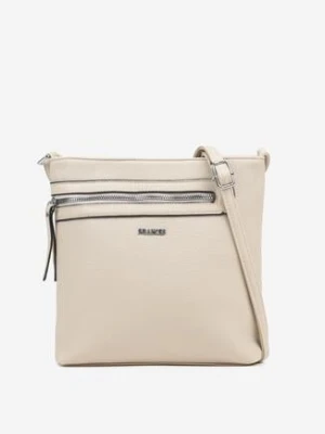 Jasnobeżowa Mała Torebka Listonoszka z Dodatkowym Suwakiem Dolista francis