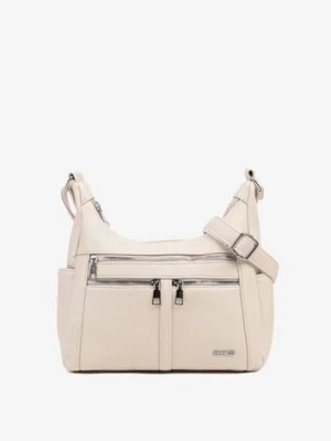 Jasnobeżowa Perforowana Torebka Listonoszka Griovia