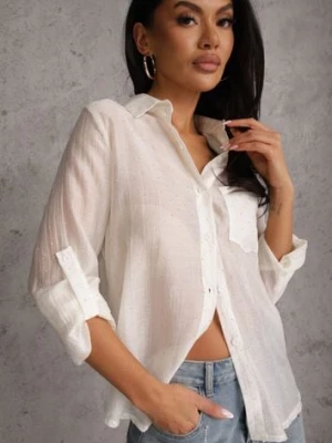 Jasnobeżowa Prześwitująca Koszula z Cyrkoniami Arialle elsa.m by may