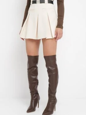 Jasnobeżowa Spódnica w Stylu Szortów z Paskiem z Klamrą Princesa elsa.m by may