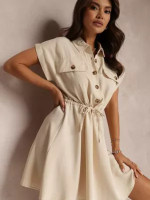 Jasnobeżowa Sukienka Iphitose rosa