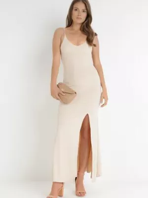 Jasnobeżowa Sukienka Zaincoze by swan