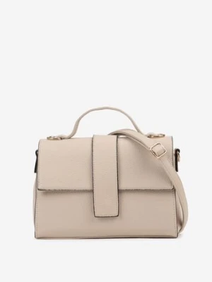 Jasnobeżowa Torebka Listonoszka z Geometryczną Klapą Efariella caely