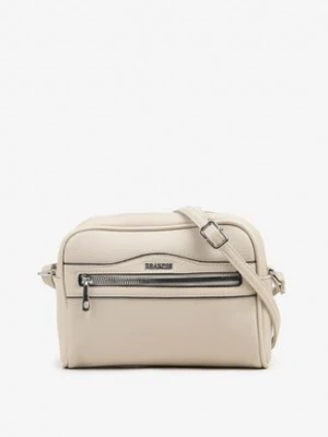 Jasnobeżowa Torebka Typu Listonoszka Ozdobiona Napisem Nilalea francis