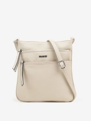 Jasnobeżowa Torebka Typu Listonoszka z Zasuwanymi Kieszeniami Silatea francis