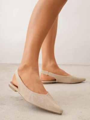 Jasnobeżowe Balerinki w Stylu Slingback Adriame seastar