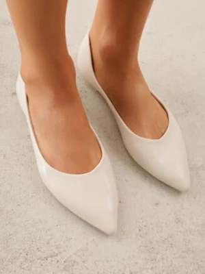 Jasnobeżowe Eleganckie Eleganckie Balerinki z Noskiem w Szpic Abssis goodin