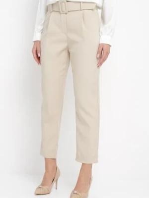 Jasnobeżowe Spodnie z Paskiem Ioleina new collection