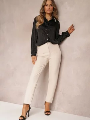 Jasnobeżowe Spodnie z Prostymi Nogawkami i Imitacją Kieszeni Viarvi lily rose