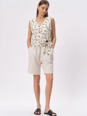 Jasnobeżowe szorty z wiązaniem Greenpoint